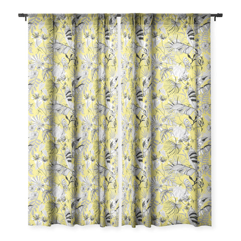 Marta Barragan Camarasa Tropical gray ya yellow Sheer Window Curtain