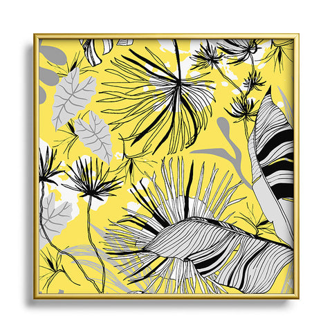 Marta Barragan Camarasa Tropical gray ya yellow Square Metal Framed Art Print