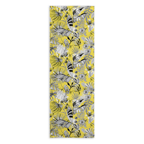 Marta Barragan Camarasa Tropical gray ya yellow Yoga Towel