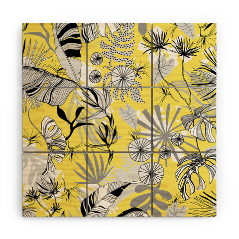Marta Barragan Camarasa Tropical gray ya yellow Wood Wall Mural