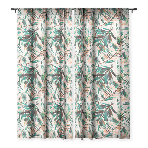 Marta Barragan Camarasa Tropical leaf Desert Sheer Window Curtain