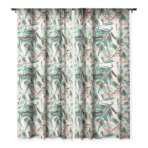 Marta Barragan Camarasa Tropical leaf Desert Sheer Window Curtain