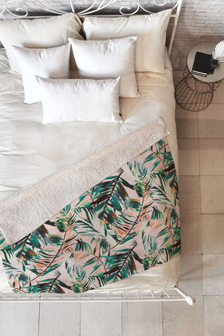 Marta Barragan Camarasa Tropical leaf Desert Fleece Throw Blanket