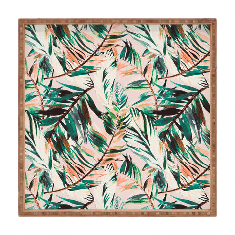 Marta Barragan Camarasa Tropical leaf Desert Square Tray