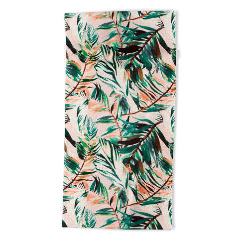 Marta Barragan Camarasa Tropical leaf Desert Beach Towel