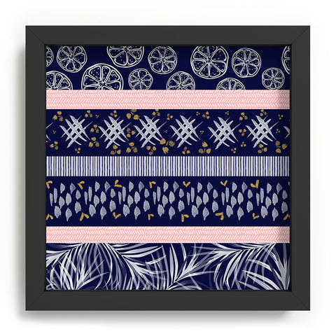 Marta Barragan Camarasa Tropical leaf on ornamental pattern Recessed Framing Square