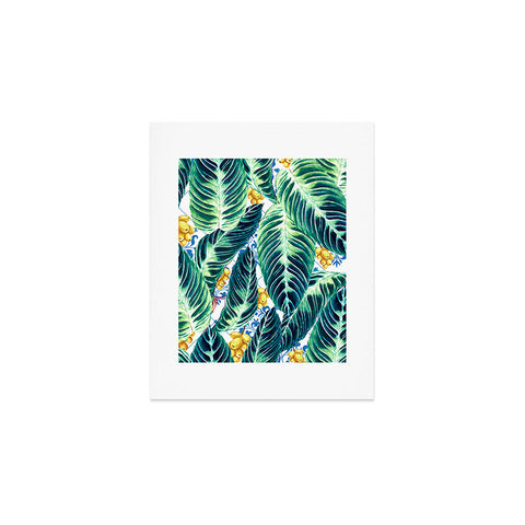 Marta Barragan Camarasa Tropical leaf on ornamental pattern Art Print