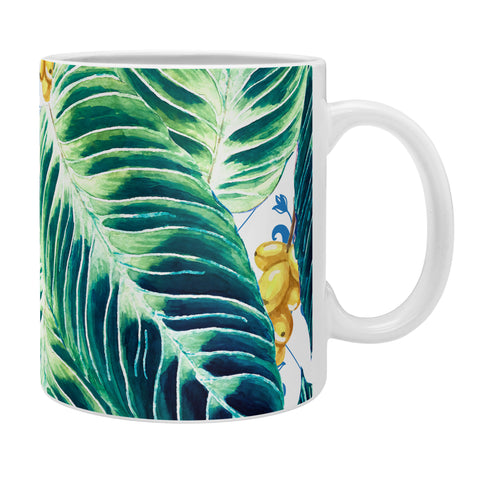 Marta Barragan Camarasa Tropical leaf on ornamental pattern Coffee Mug