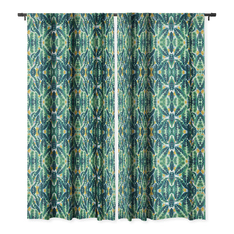Marta Barragan Camarasa Tropical leaf on ornamental pattern Blackout Window Curtain