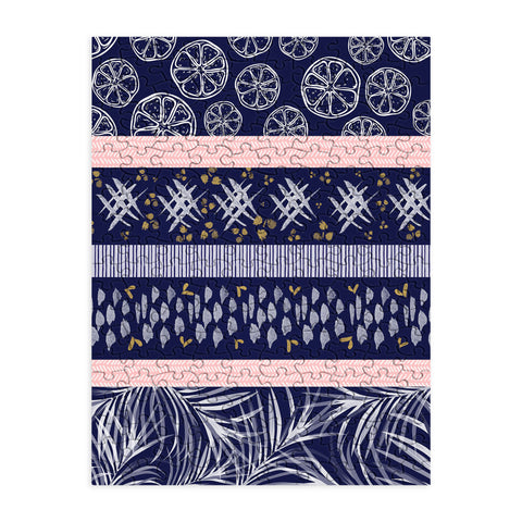 Marta Barragan Camarasa Tropical leaf on ornamental pattern Puzzle