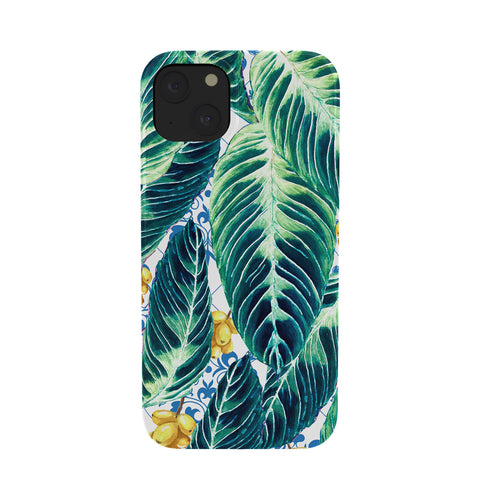 Marta Barragan Camarasa Tropical leaf on ornamental pattern Phone Case
