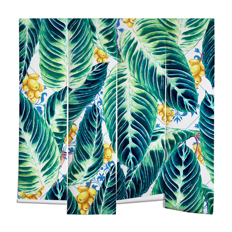 Marta Barragan Camarasa Tropical leaf on ornamental pattern Wall Mural