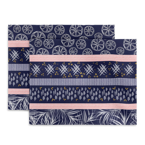 Marta Barragan Camarasa Tropical leaf on ornamental pattern Placemat