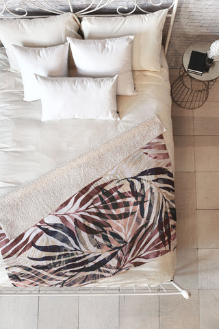 Marta Barragan Camarasa Tropical modern abstract Fleece Throw Blanket