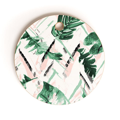 Marta Barragan Camarasa Tropical paint texture Cutting Board Round