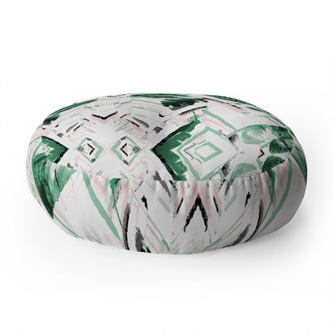 Marta Barragan Camarasa Tropical paint texture Floor Pillow Round