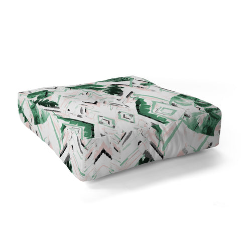 Marta Barragan Camarasa Tropical paint texture Floor Pillow Square