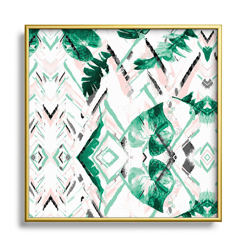 Marta Barragan Camarasa Tropical paint texture Square Metal Framed Art Print