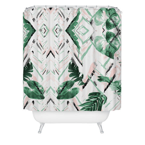 Marta Barragan Camarasa Tropical paint texture Shower Curtain