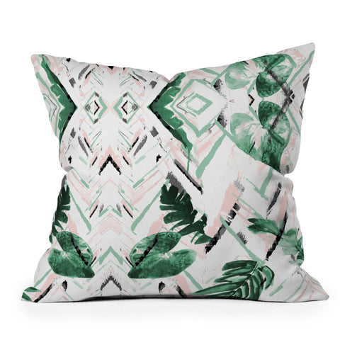 Marta Barragan Camarasa Tropical paint texture Throw Pillow