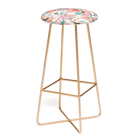 Marta Barragan Camarasa Tropical paradise pink Bar Stool