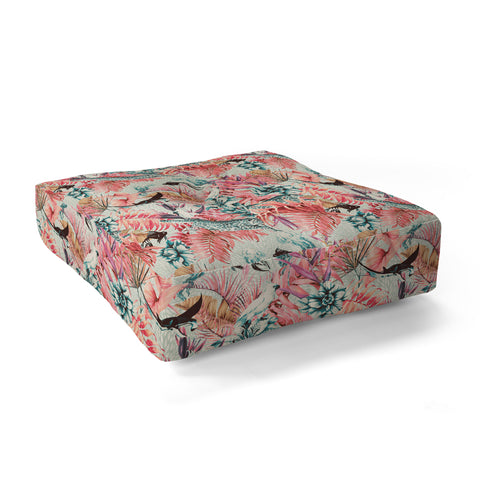 Marta Barragan Camarasa Tropical paradise pink Floor Pillow Square