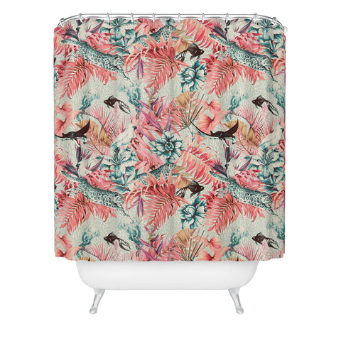 Marta Barragan Camarasa Tropical paradise pink Shower Curtain