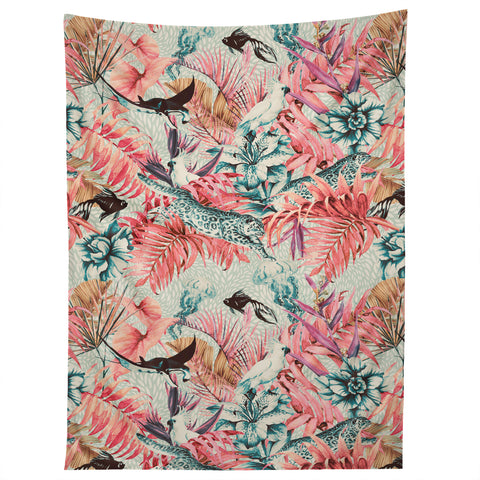 Marta Barragan Camarasa Tropical paradise pink Tapestry