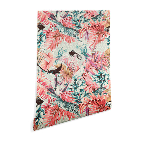 Marta Barragan Camarasa Tropical paradise pink Wallpaper