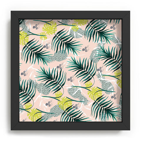 Marta Barragan Camarasa Tropical pattern leaf and pineapple Recessed Framing Square