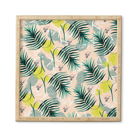 Marta Barragan Camarasa Tropical pattern leaf and pineapple Framed Wall Art