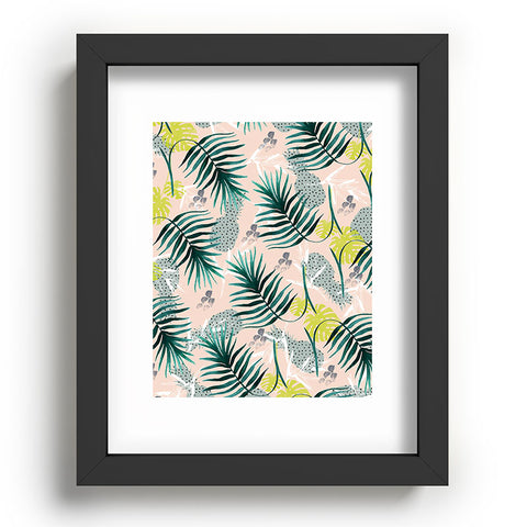 Marta Barragan Camarasa Tropical pattern leaf and pineapple Recessed Framing Rectangle