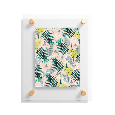 Marta Barragan Camarasa Tropical pattern leaf and pineapple Floating Acrylic Print