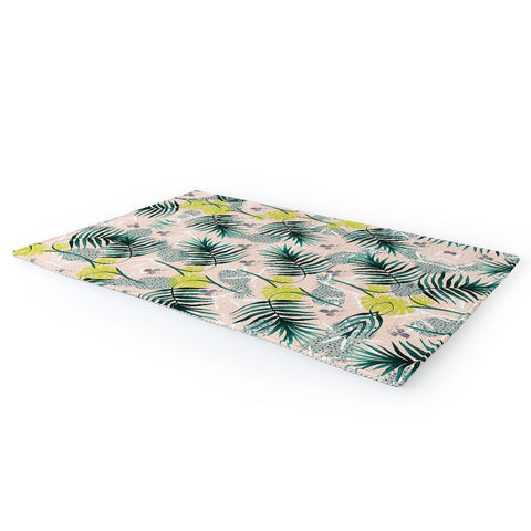 Marta Barragan Camarasa Tropical pattern leaf and pineapple Area Rug