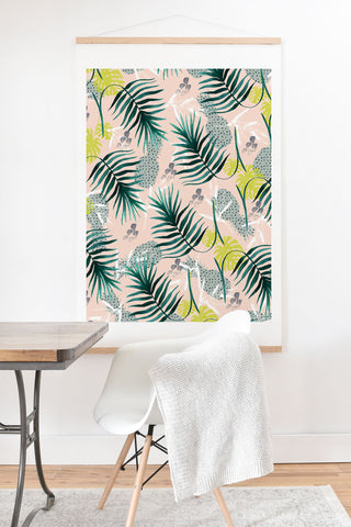 Marta Barragan Camarasa Tropical pattern leaf and pineapple Art Print And Hanger
