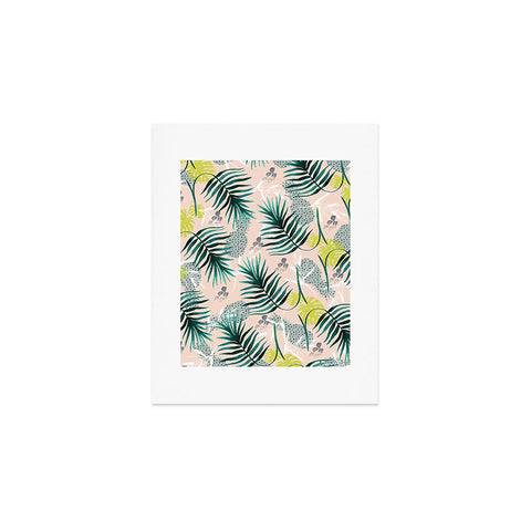 Marta Barragan Camarasa Tropical pattern leaf and pineapple Art Print