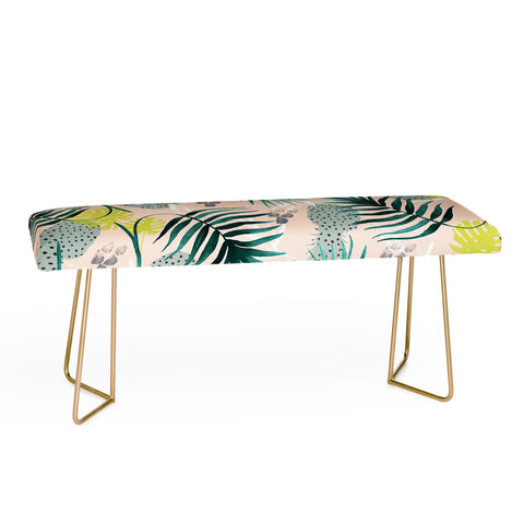 Marta Barragan Camarasa Tropical pattern leaf and pineapple Bench