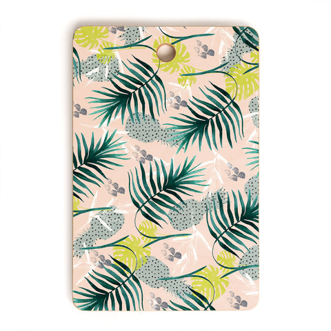Marta Barragan Camarasa Tropical pattern leaf and pineapple Cutting Board Rectangle