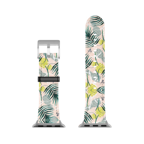 Marta Barragan Camarasa Tropical pattern leaf and pineapple Apple Watch Band