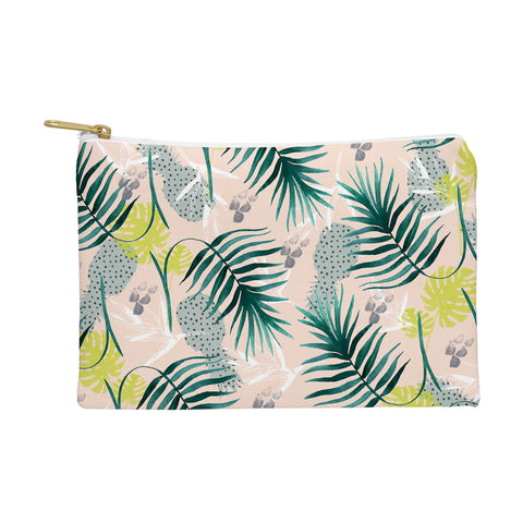 Marta Barragan Camarasa Tropical pattern leaf and pineapple Pouch