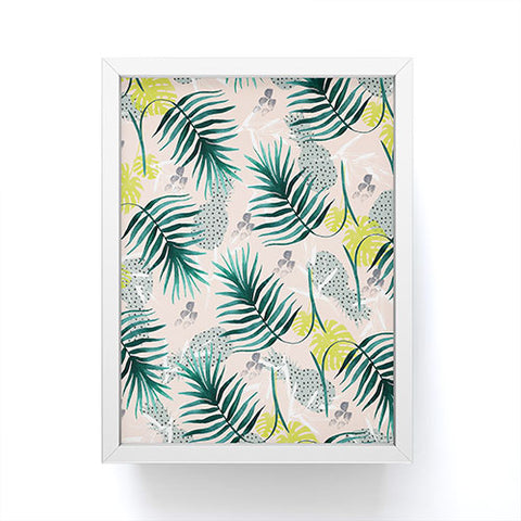 Marta Barragan Camarasa Tropical pattern leaf and pineapple Framed Mini Art Print