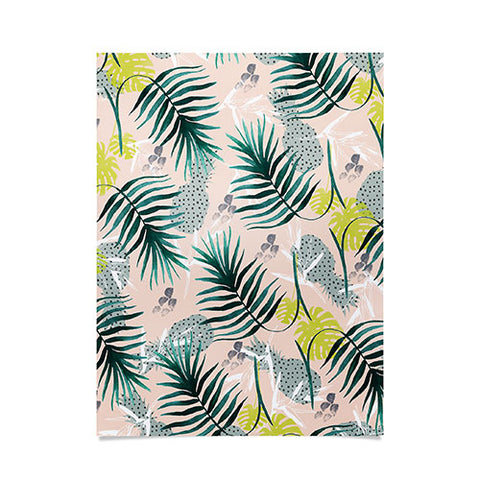 Marta Barragan Camarasa Tropical pattern leaf and pineapple Poster