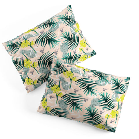 Marta Barragan Camarasa Tropical pattern leaf and pineapple Pillow Shams
