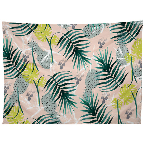 Marta Barragan Camarasa Tropical pattern leaf and pineapple Tapestry