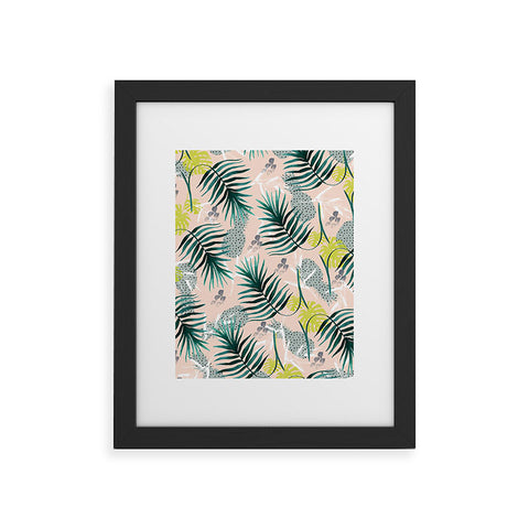 Marta Barragan Camarasa Tropical pattern leaf and pineapple Framed Art Print