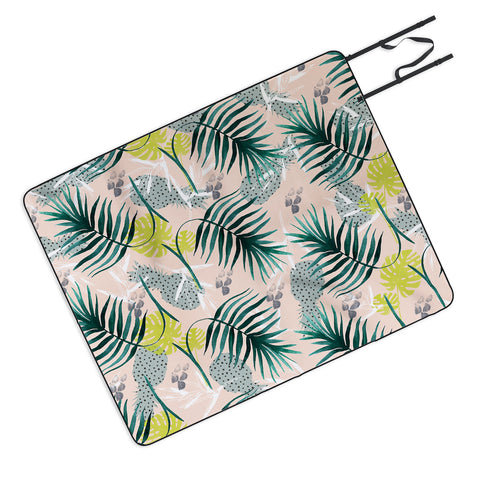 Marta Barragan Camarasa Tropical pattern leaf and pineapple Picnic Blanket
