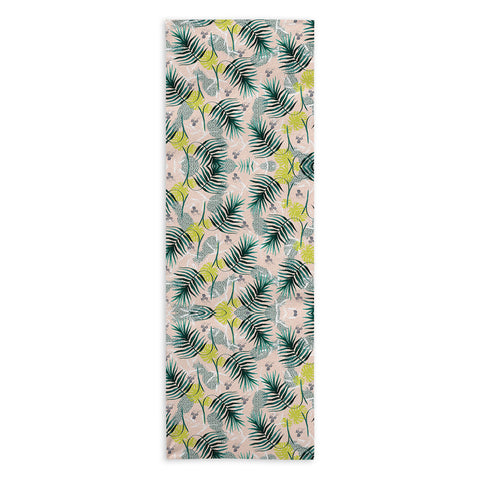 Marta Barragan Camarasa Tropical pattern leaf and pineapple Yoga Towel