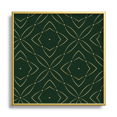 Marta Barragan Camarasa Vintage emerald pattern Square Metal Framed Art Print