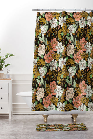 Marta Barragan Camarasa Vintage exotic flowery garden Shower Curtain And Mat