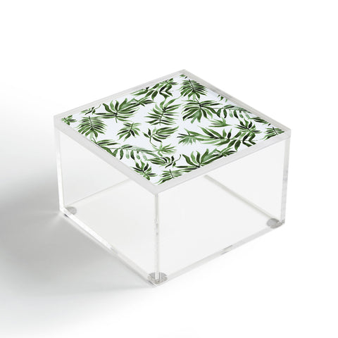 Marta Barragan Camarasa Watercolor green leaf Acrylic Box